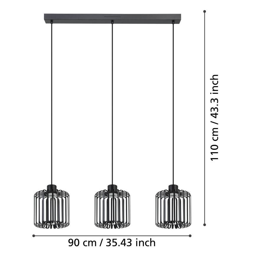 Eglo - LED RGBW Dimbare hanglamp aan een koord 3xLED/3,7W/230V 2700-6500K