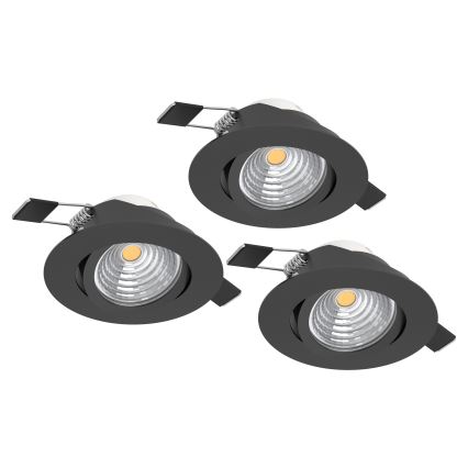 Eglo - SET van 3 dimbare LED inbouwspots SALICETO LED/6W/230V