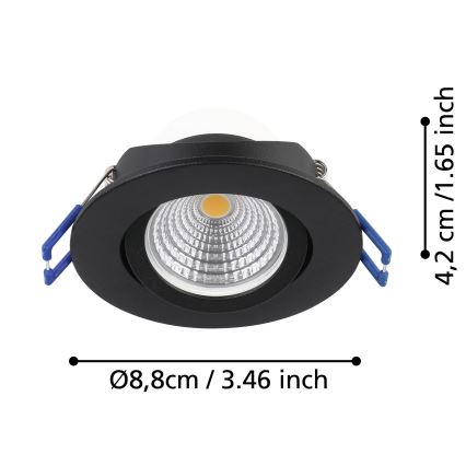 Eglo - SET van 3 dimbare LED inbouwspots SALICETO LED/6W/230V