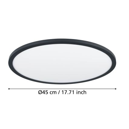 Eglo - Dimbare LED plafondlamp LED/33,5W/230V diameter 45 cm zwart