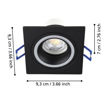 Eglo - LED RGBW Dimbare hangende plafondverlichting LED/4,7W/230V zwart