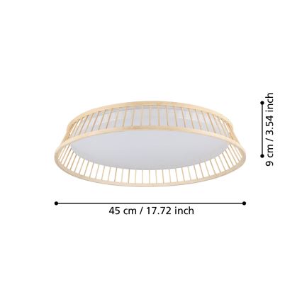 Eglo - LED Plafondlamp LED/20W/230V bruin