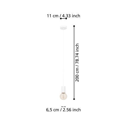 Eglo - Hanglamp aan een koord 1xE27/40W/230V wit