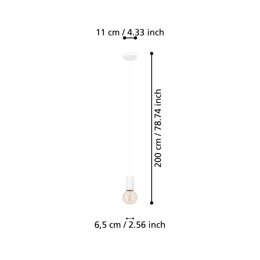 Eglo - Hanglamp aan een koord 1xE27/40W/230V wit