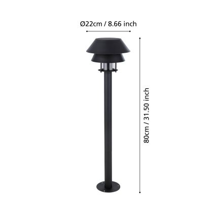 Eglo - Buitenlamp 1xE27/40W/230V 80 cm IP65