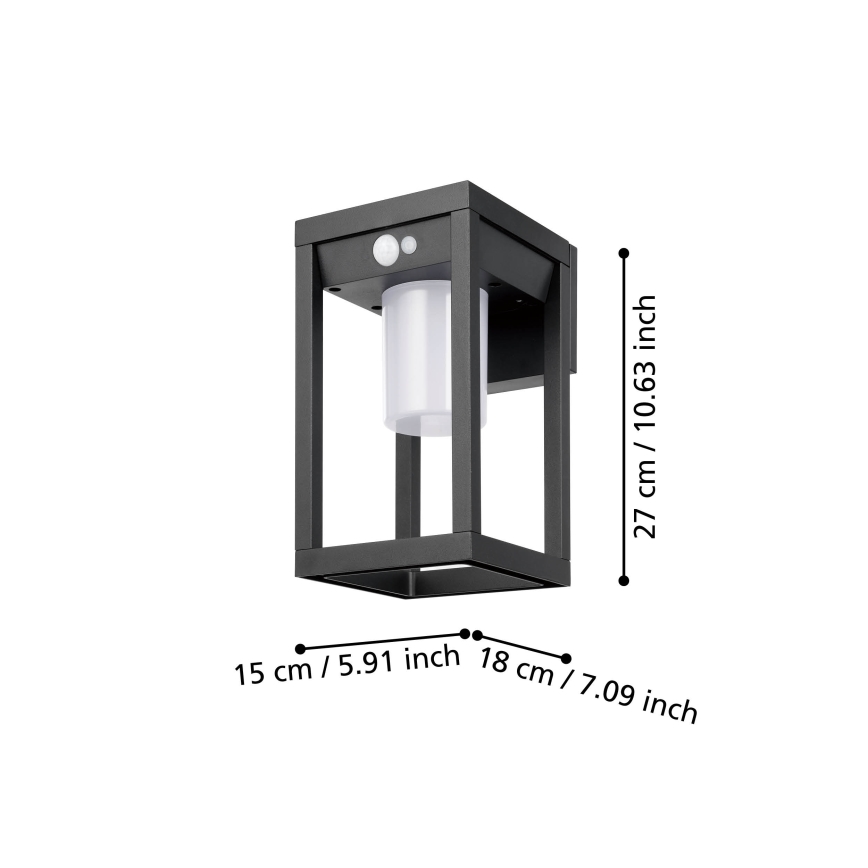 Eglo - LED Solar wandlamp met sensor LED/3,7W/3,7V 2000 mAh IP44