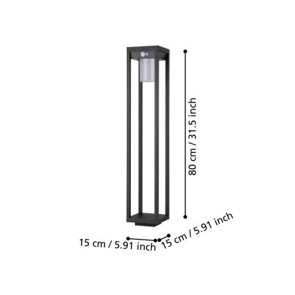Eglo - LED Solar lamp met sensor LED/3,7W/3,7V 2000 mAh IP44