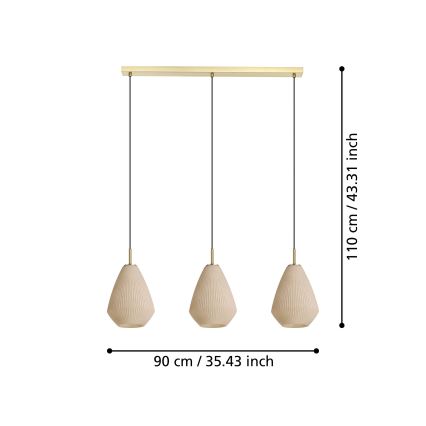 Eglo - Hanglamp aan een koord 3xE27/40W/230V
