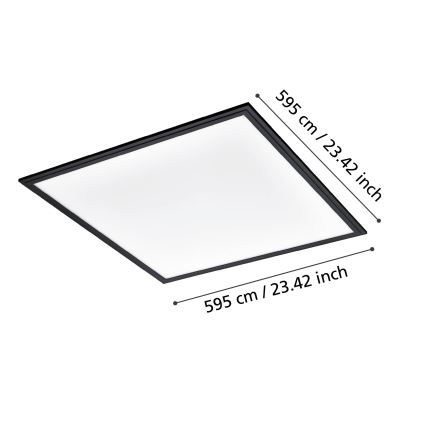 Eglo - LED Plafondlamp LED/33W/230V 60x60 cm zwart