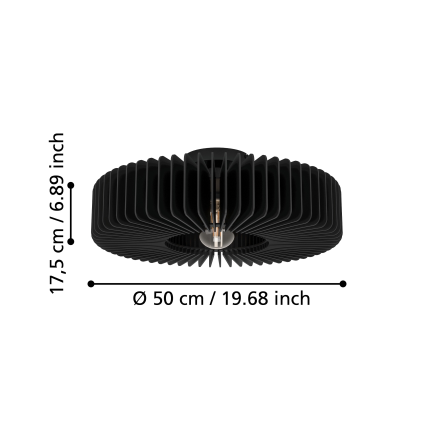 Eglo - Plafondlamp 1xE27/40W/230V zwart