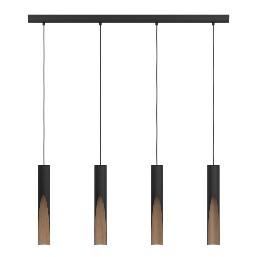 Eglo - LED Hanglamp aan een koord 4xGU10/4,5W/230V zwart/bruin