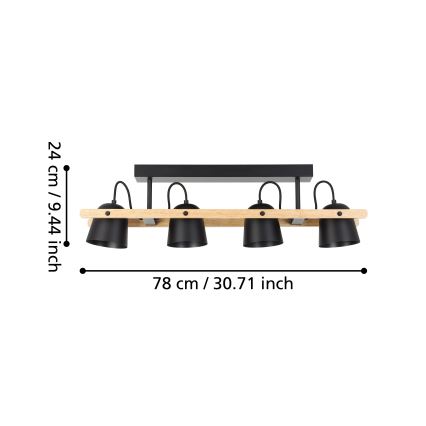 Eglo - LED RGBW Dimbare bevestigde hanglamp 4xLED/3,7W/230V 2700-6500K