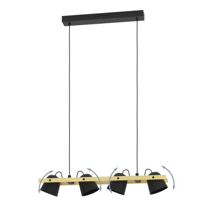 Eglo - LED RGBW Dimbare hanglamp aan een koord 4xLED/3,7W/230V 2700-6500K
