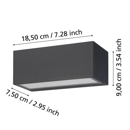 Eglo - LED Wandlamp voor buiten 2xLED/5W/230V IP65