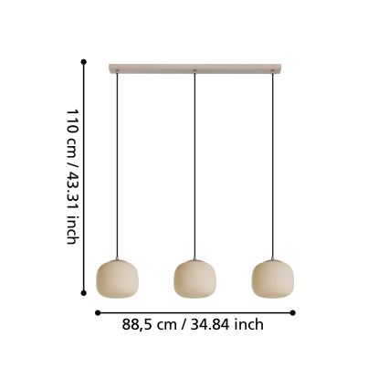 Eglo - Hanglamp aan een koord 3xE27/40W/230V