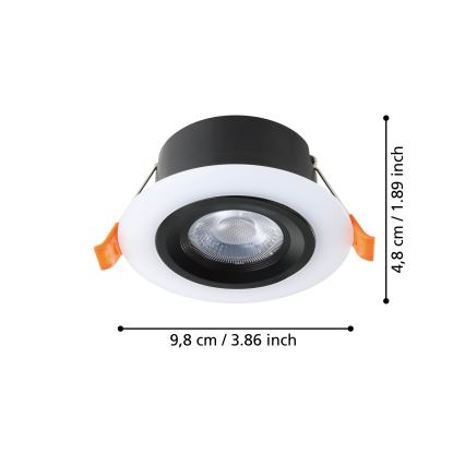 Eglo - Set van 3 LED-inbouwspots LED/4,8W/230V zwart