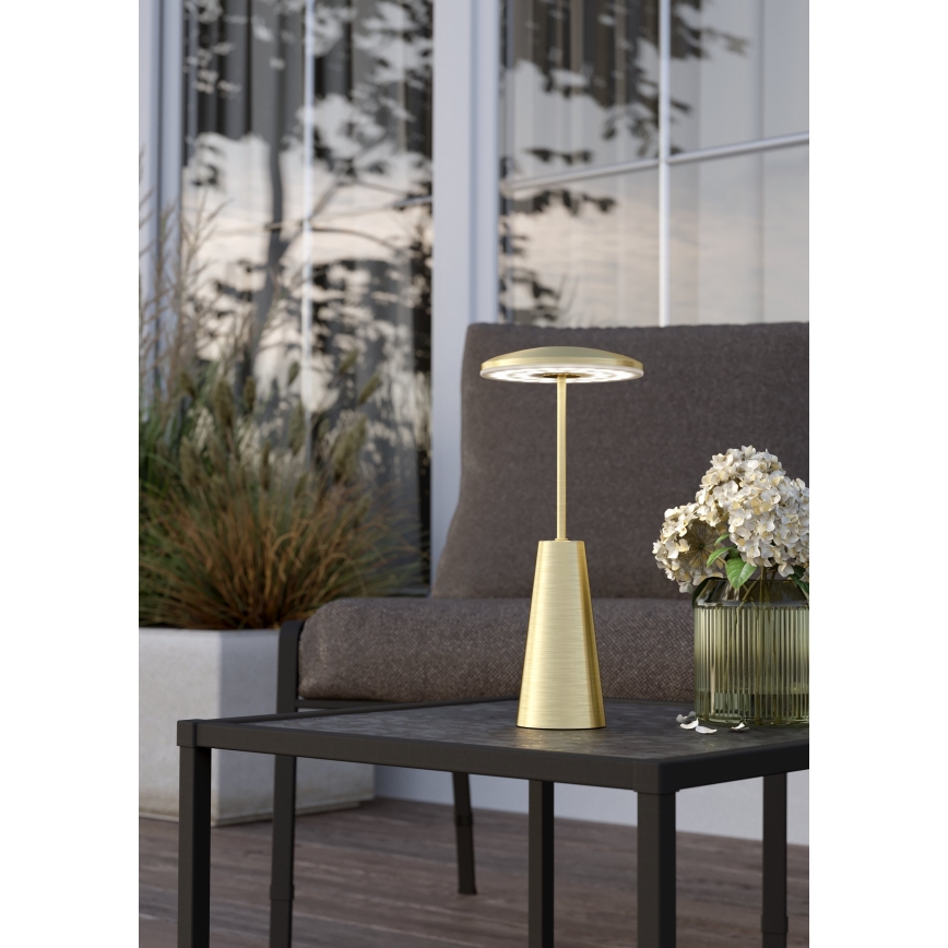 Eglo - LED Dimbaar aanraken buitenshuis lamp LED/2,8W/5V 2400K/3000K/4000K 5200 mAh IP54 goud