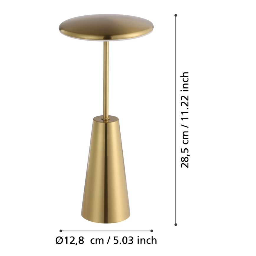 Eglo - LED Dimbaar aanraken buitenshuis lamp LED/2,8W/5V 2400K/3000K/4000K 5200 mAh IP54 goud