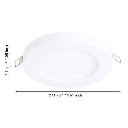 Eglo - LED inbouwspot LED/5,5W/230V 3000K wit Ø 11,7 cm