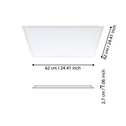 Eglo - LED Bevestigd lichtpaneel LED/33W/230V 62x62 cm