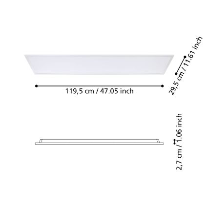 Eglo - LED Bevestigd lichtpaneel LED/34,5W/230V 120x30 cm