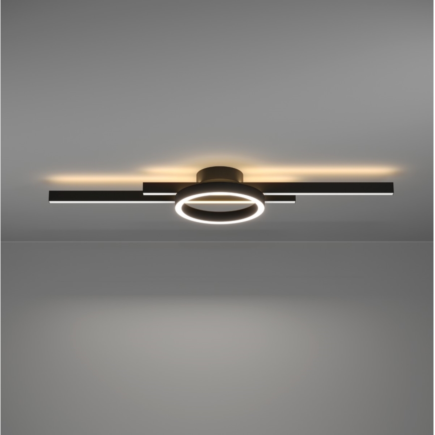 Eglo - LED RGBW Dimbare plafondlamp LED/23,5W/230V 2700-6500K zwart + afstandsbediening