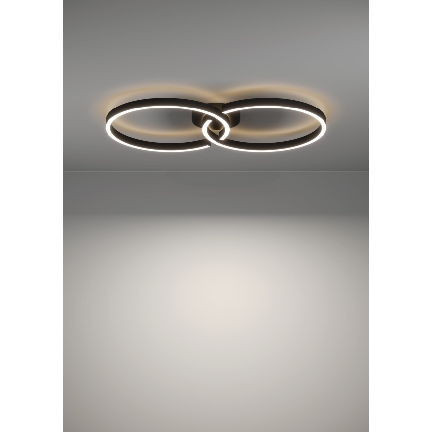 Eglo 900955 - LED RGBW Dimbare plafondlamp LED/19,5W/230V 2700-6500K zwart + afstandsbediening