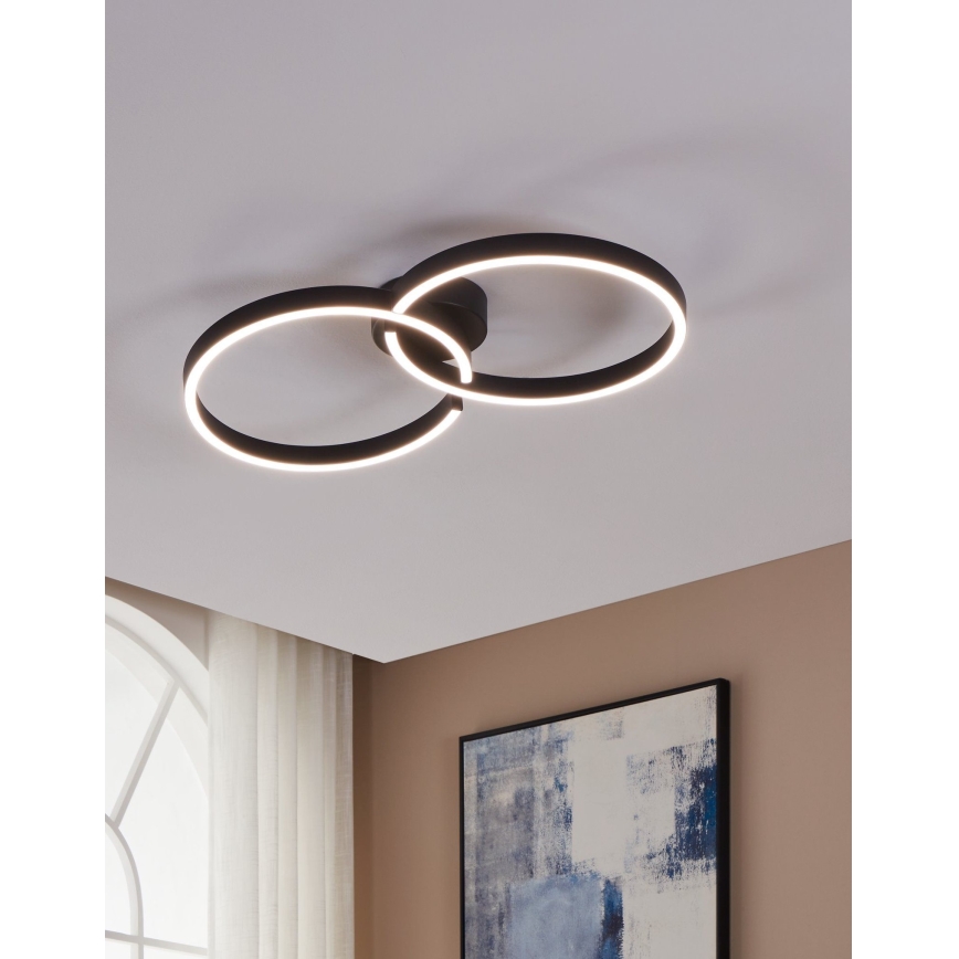Eglo 900955 - LED RGBW Dimbare plafondlamp LED/19,5W/230V 2700-6500K zwart + afstandsbediening