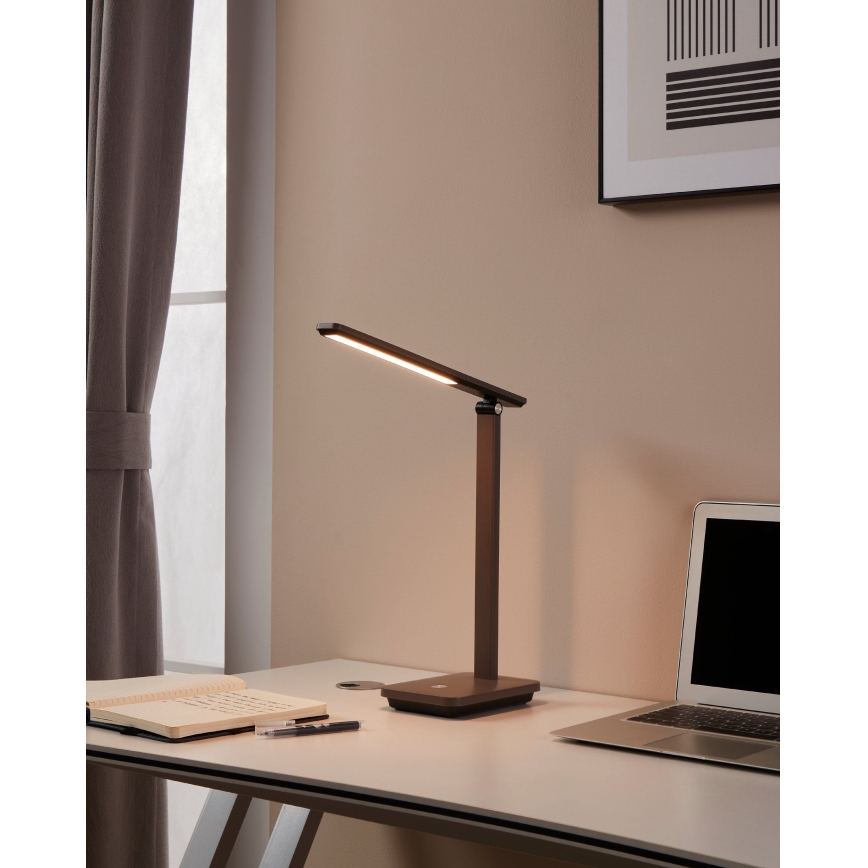 Eglo - LED Dimbare oplaadbare tafellamp LED/3,6W/5V 1800mAh bruin