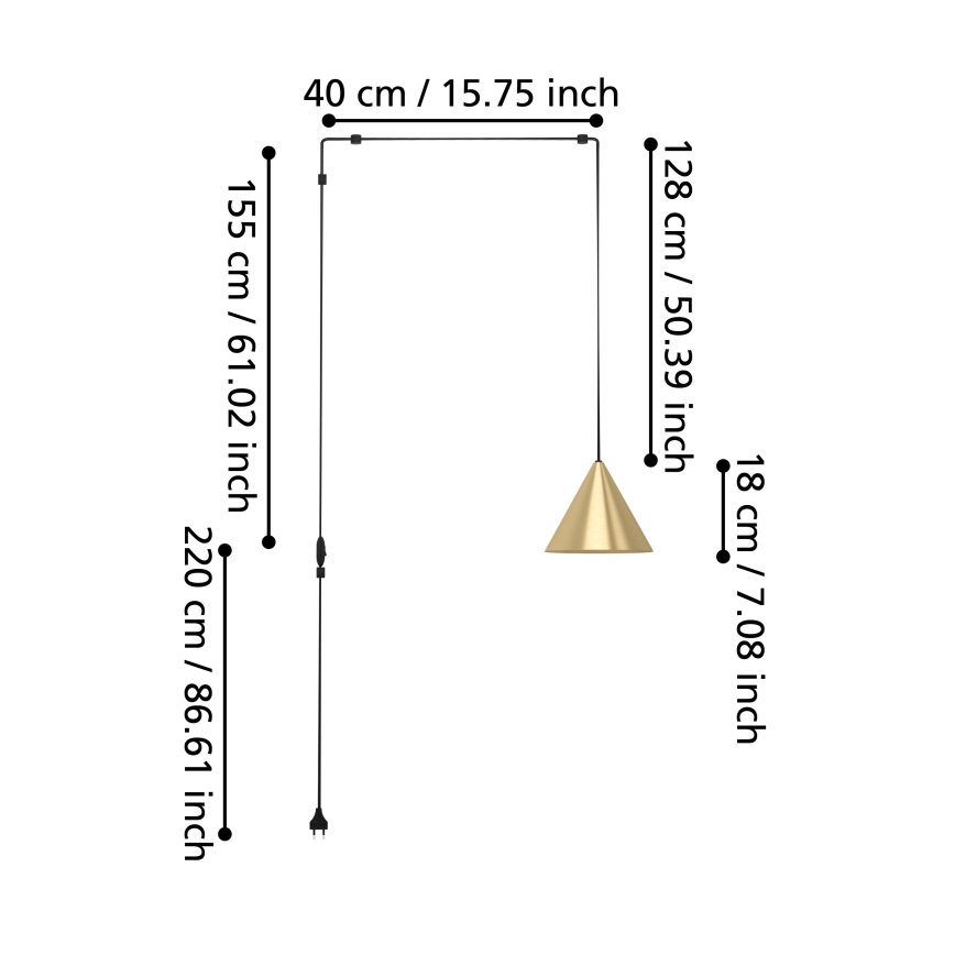 Eglo - Hanglamp aan een koord 1xE27/40W/230V