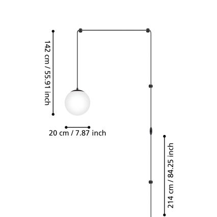 Eglo - Hanglamp aan een koord 1xE27/40W/230V