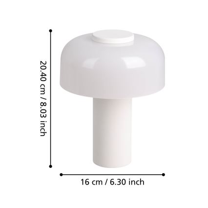 Eglo - LED Dimbaar aanraken buitenshuis lamp LED/2,25W/5V 2400-4000K 5200 mAh IP44 wit