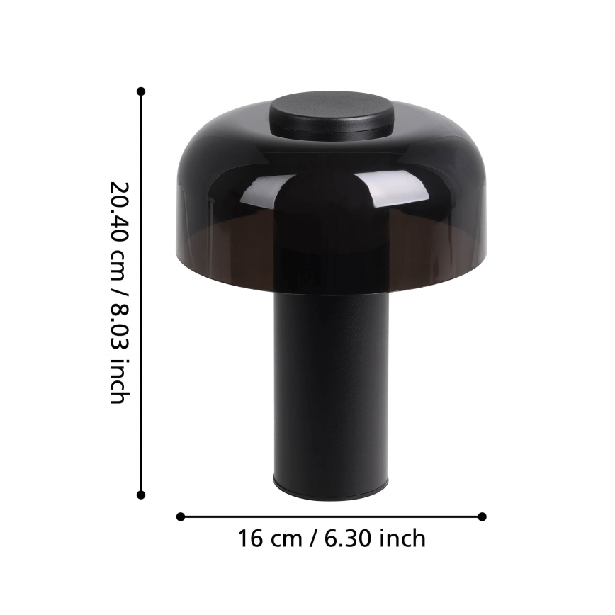 Eglo - LED Dimbaar aanraken buitenshuis lamp LED/2,25W/5V 2400-4000K 5200 mAh IP44 zwart