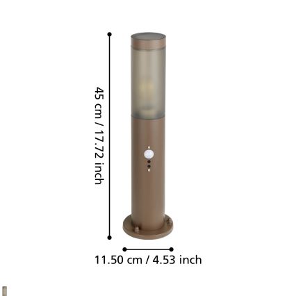 Eglo - Sensorlamp voor buiten 1xE27/15W/230V 45 cm IP44