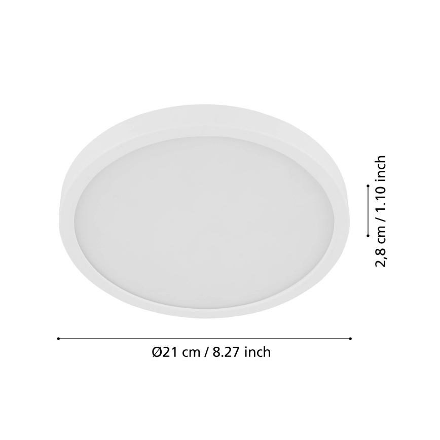 Eglo - LED-plafondlamp met bewegingssensor FUEVA LED/17W/230V 3000K ø  21cm pr. 21 cm