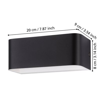 Eglo - LED wand verlichting LED/10W/230V 3000K zwart