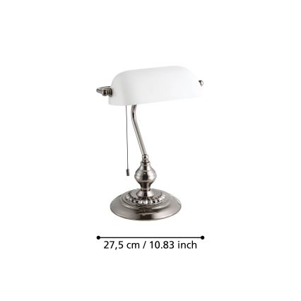 Eglo - Tafellamp 1xE27/60W/230V wit/glanzend chroom