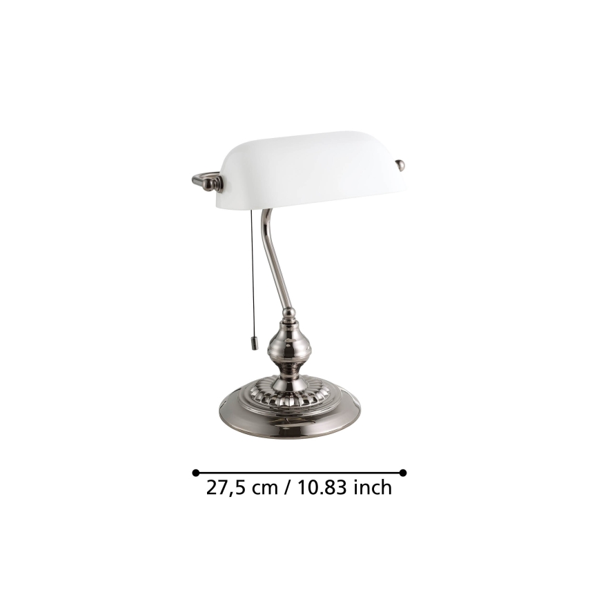 Eglo - Tafellamp 1xE27/60W/230V wit/glanzend chroom