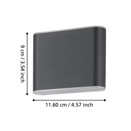 Eglo - LED Wandlamp voor buiten 2xLED/2,9W/230V 3000K/4000K/6500K IP65