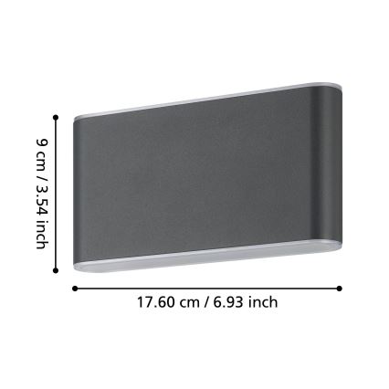 Eglo - LED Wandlamp voor buiten 2xLED/5,8W/230V IP65