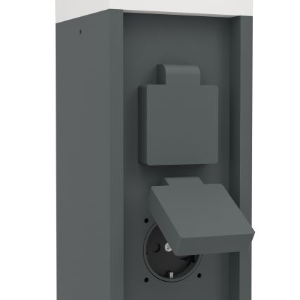 Eglo - Buitenlamp met 2 stopcontacten 1x E27/25W/230V IP54 antraciet