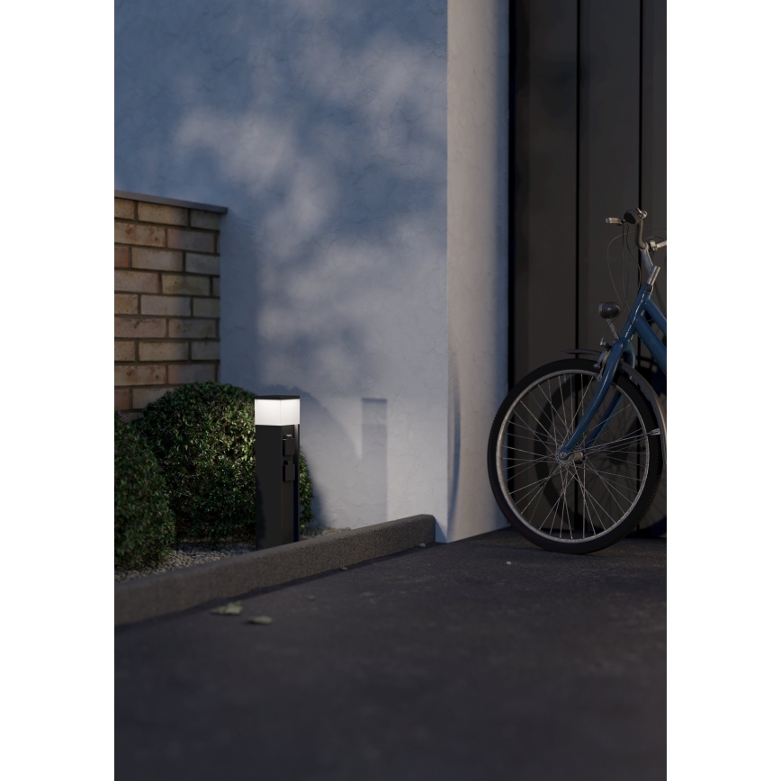 Eglo - Buitenlamp met 2 stopcontacten 1x E27/25W/230V IP54 antraciet