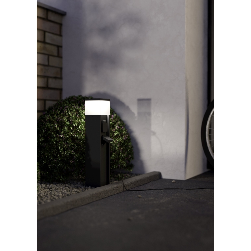 Eglo - Buitenlamp met 2 stopcontacten 1x E27/25W/230V IP54 antraciet