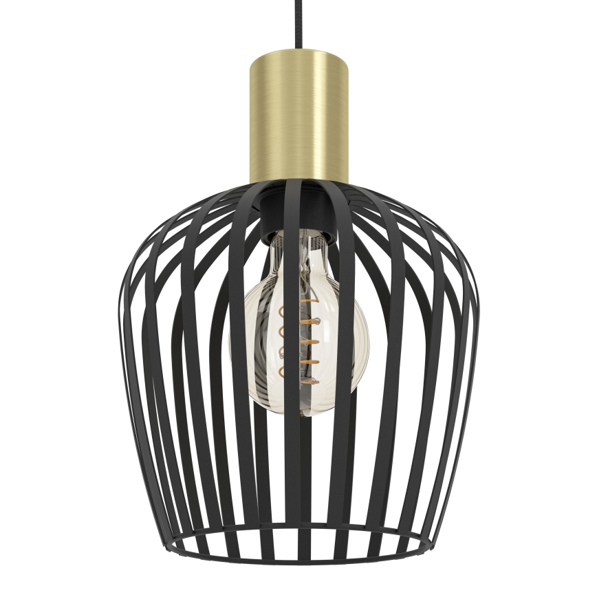 Eglo - Hanglamp aan een koord 3xE27/40W/230V zwart/goud