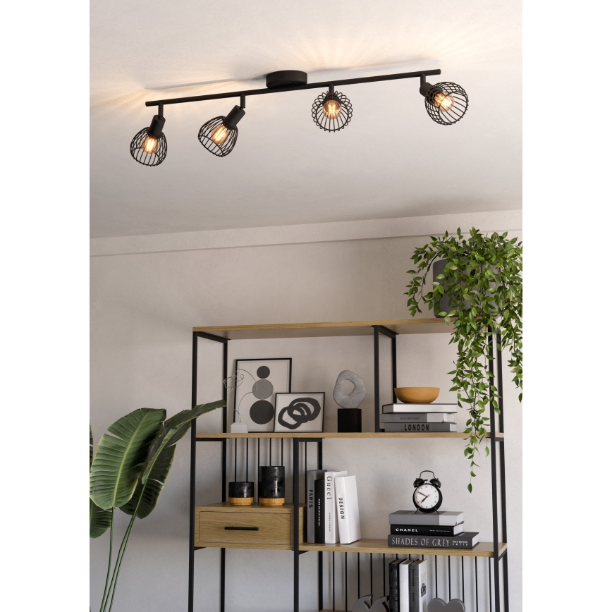 Eglo - Spot 4xE14/40W/230V zwart