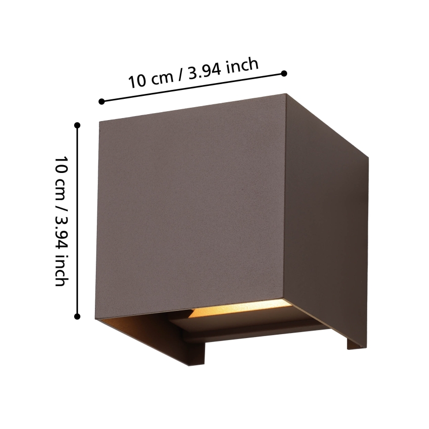 Eglo - LED Wandlamp voor buiten 2xLED/2,8W/230V IP54 bruin