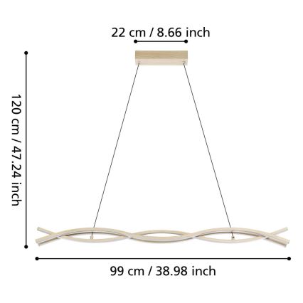 Eglo - LED-hanglamp met kabel LED/35W/230V beige