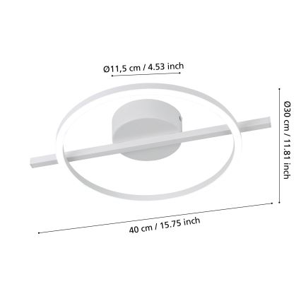 Eglo - LED RGBW Dimbare plafondlamp LED/17W/230V 2700-6500K wit + afstandsbediening