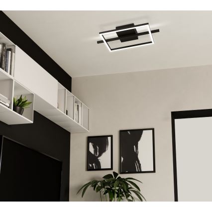 Eglo - LED RGBW Dimbare plafondlamp LED/17W/230V 2700-6500K zwart + afstandsbediening