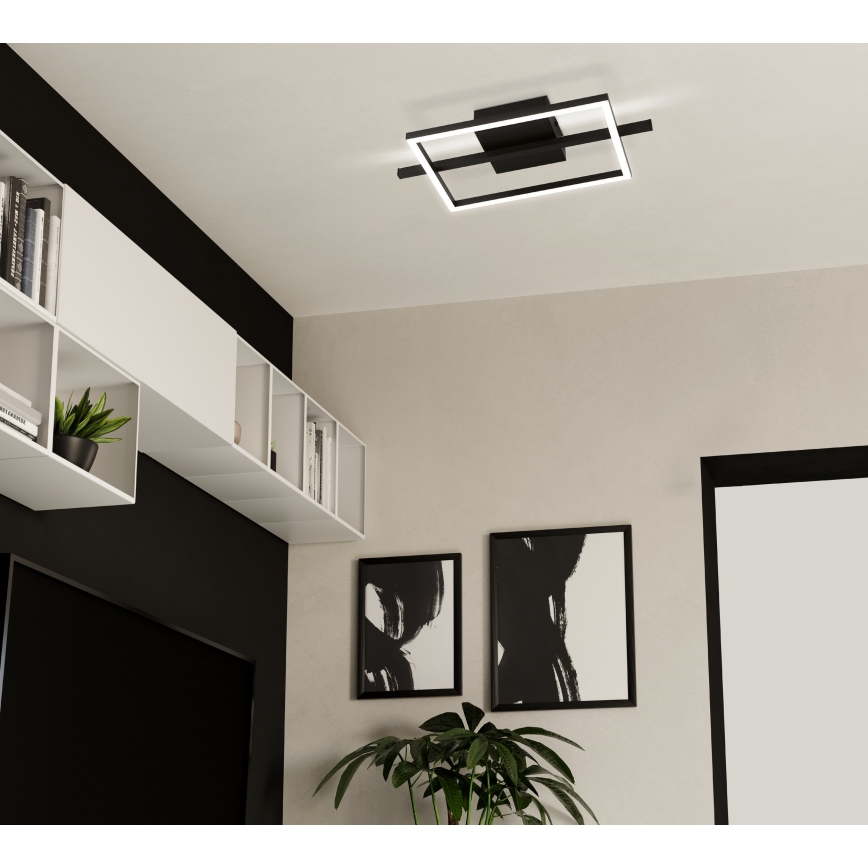 Eglo - LED RGBW Dimbare plafondlamp LED/17W/230V 2700-6500K zwart + afstandsbediening
